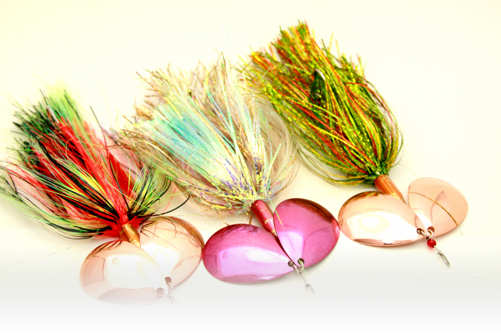 8 lures bucktail muskie spinner bait musky pike lure 7 8 pieces/colors 3/4  oz